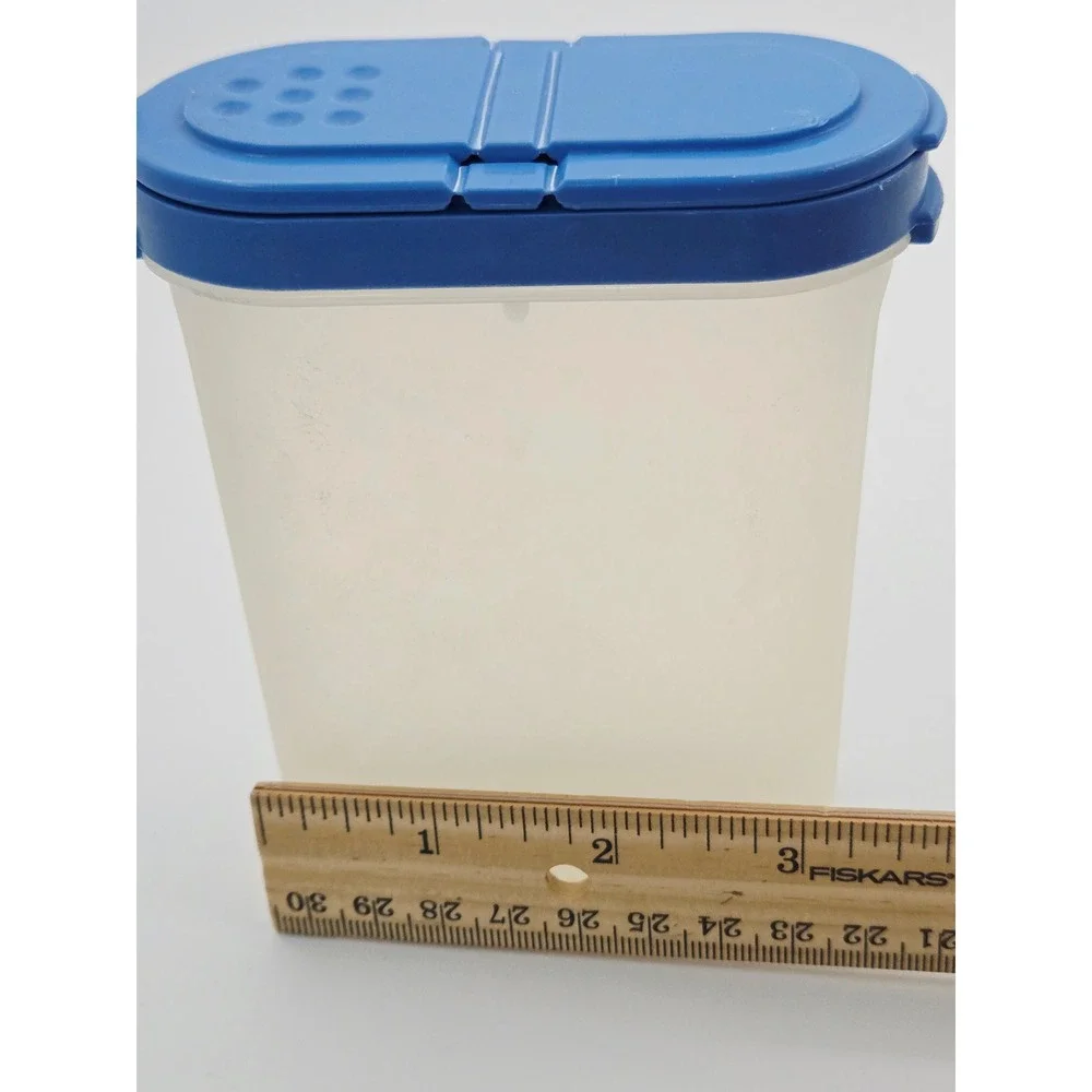 Tupperware Modular Mates Spice Shakers Set of 2 Large Blue Dual Flip Top Lids